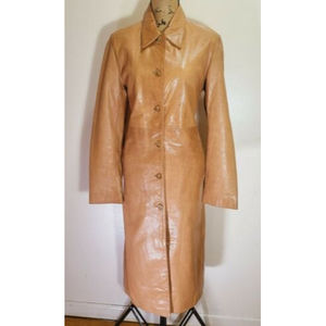 TRANSMISSION WOMEN’S WAXED LEATHER JACKET-Size XL.COLOR-BEIGE